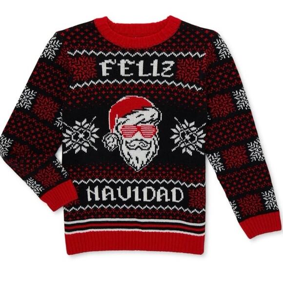 Holiday Time Christmas Sweater Santa Large 10/12 - Picture 1 of 4